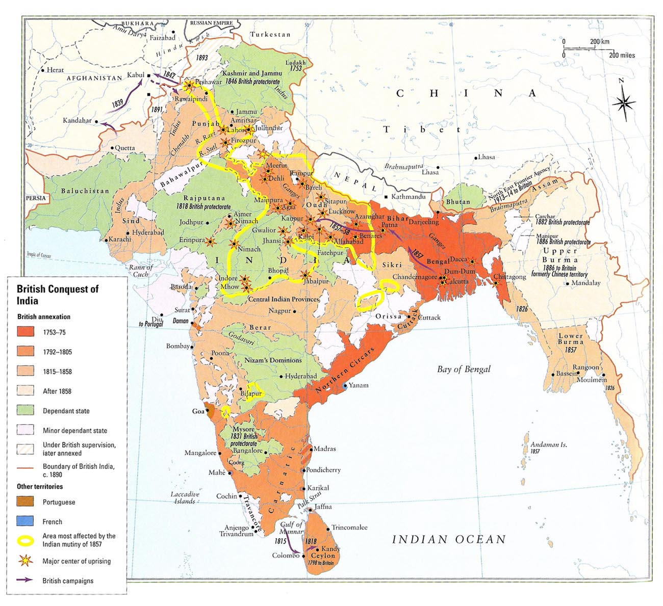 British Empire India Map - Ashlan Ninnetta
