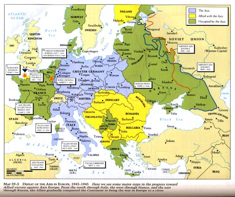 Defeat of the Axis in Europe 1942 – 1945 – Mapping Globalization