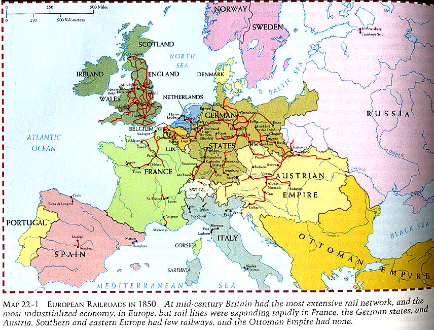 Europes Railway Network in 1840 and 1870 – Mapping Globalization