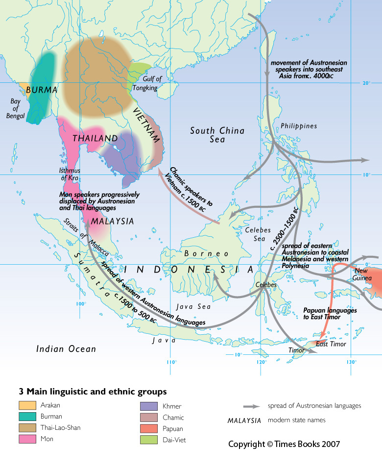 Southeast Asia before civilization Main linguistic and ethnic groups