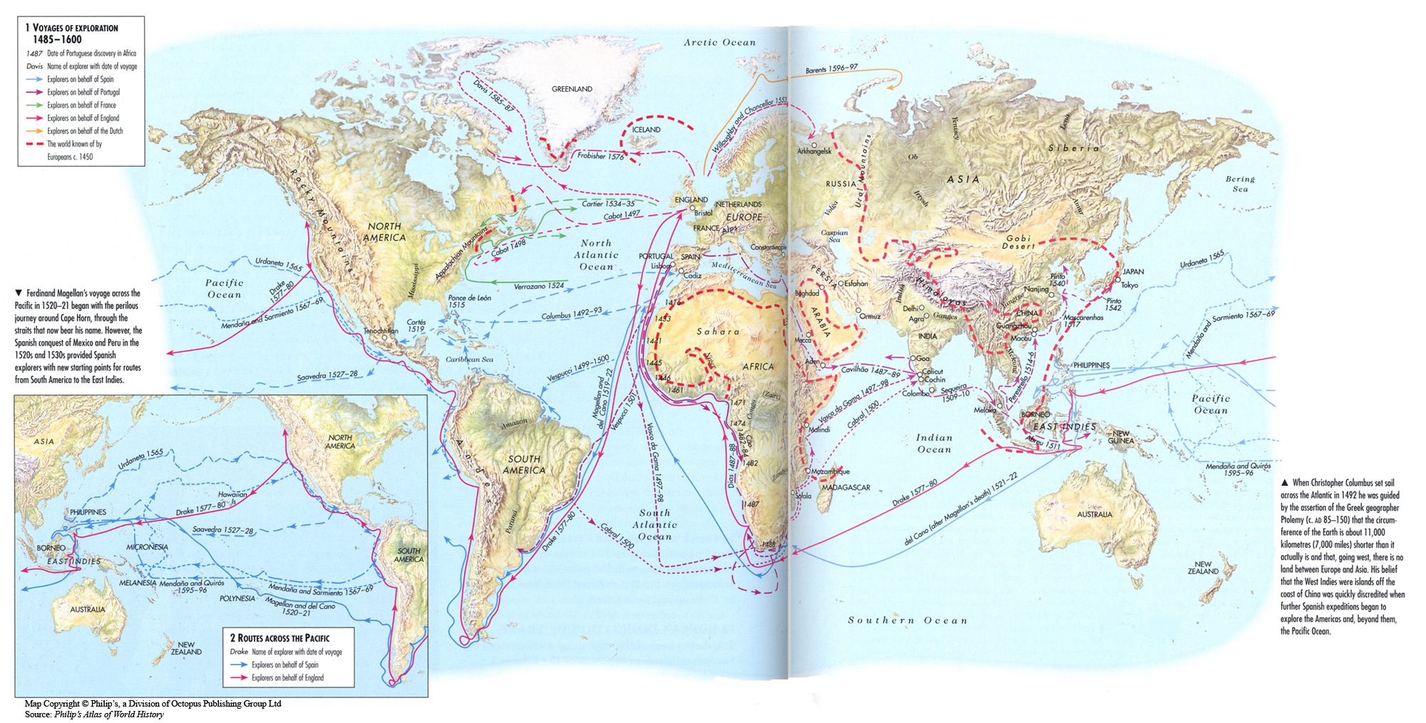 8 voyages of discovery map