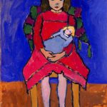 Girl with doll. 1908-9