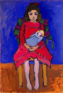 Girl with doll. 1908-9