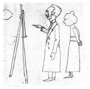 Caricature of Münter and Kandinsky.